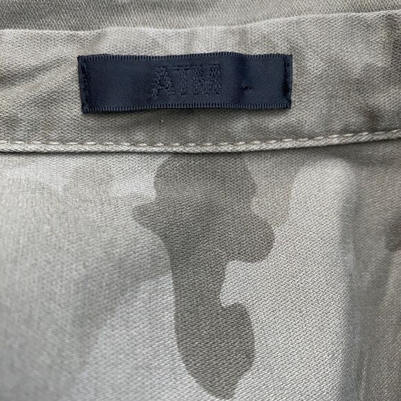 ATM Stretch Cotton Collared Shirt Dress Sage Camo Size Medium Casual - Picture 4 of 6